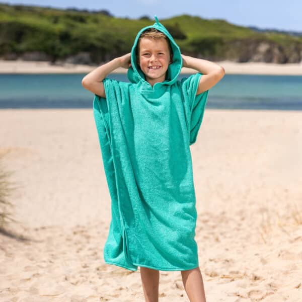 Yello Kids Cotton Poncho Changing Robe - Green