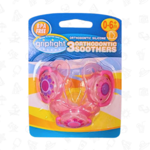 Griptight Orthodontic Soothers 0-6M 3PK - Pink