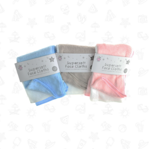 123 Baby Supersoft Face Cloths (3 Pack)