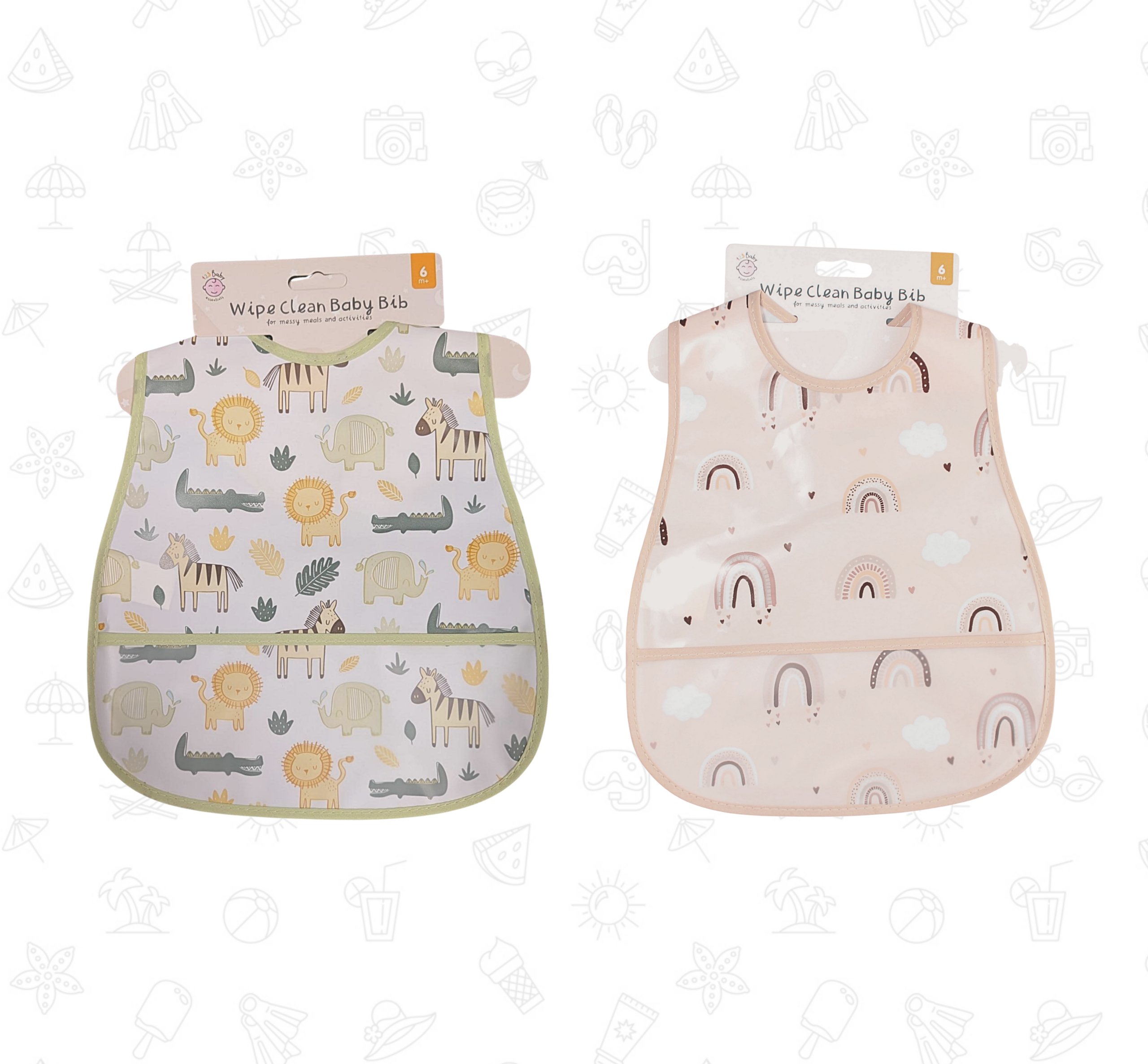 123 Baby Wipe Clean Baby Bib 6 Months+