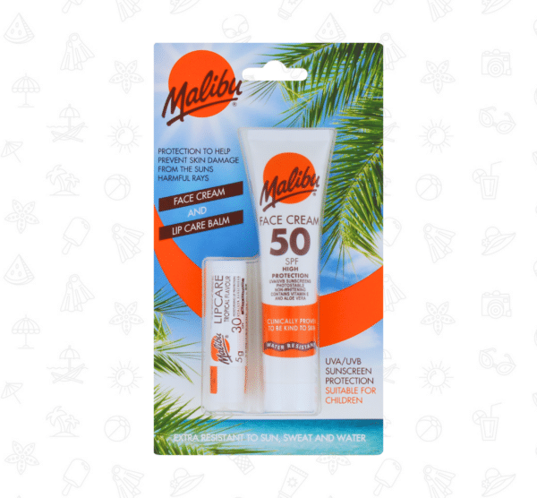 Malibu 2 Pack Face Cream and Lip Balm