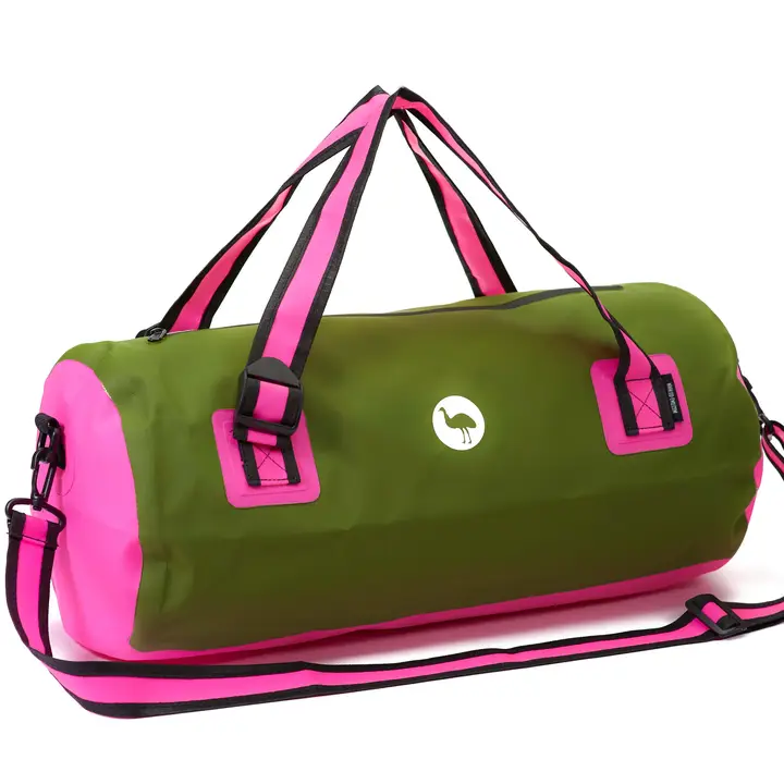 Go Emu 20L Dry Bag Duffel - Khaki/Pink