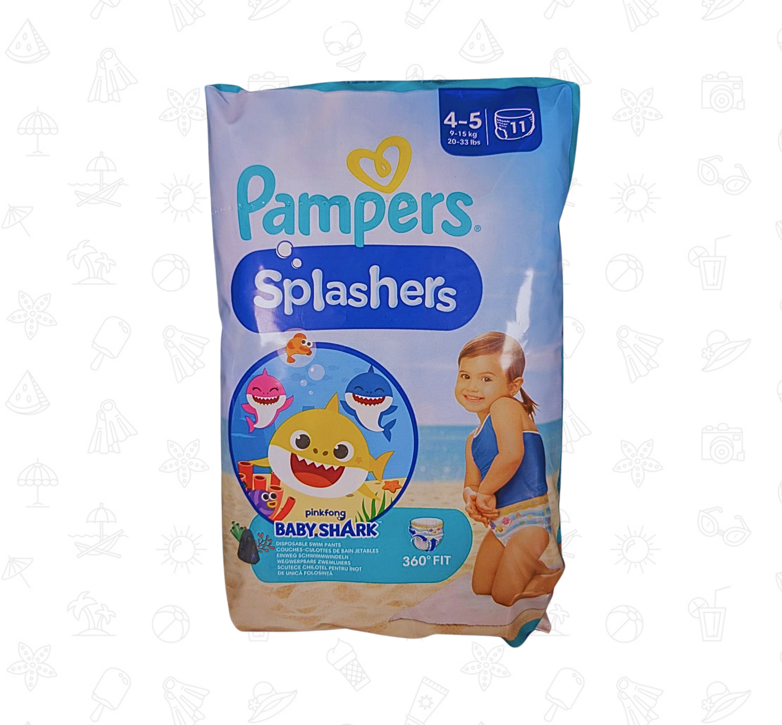 Pampers Splashers Disposable Swim Nappies 4-5 11'S