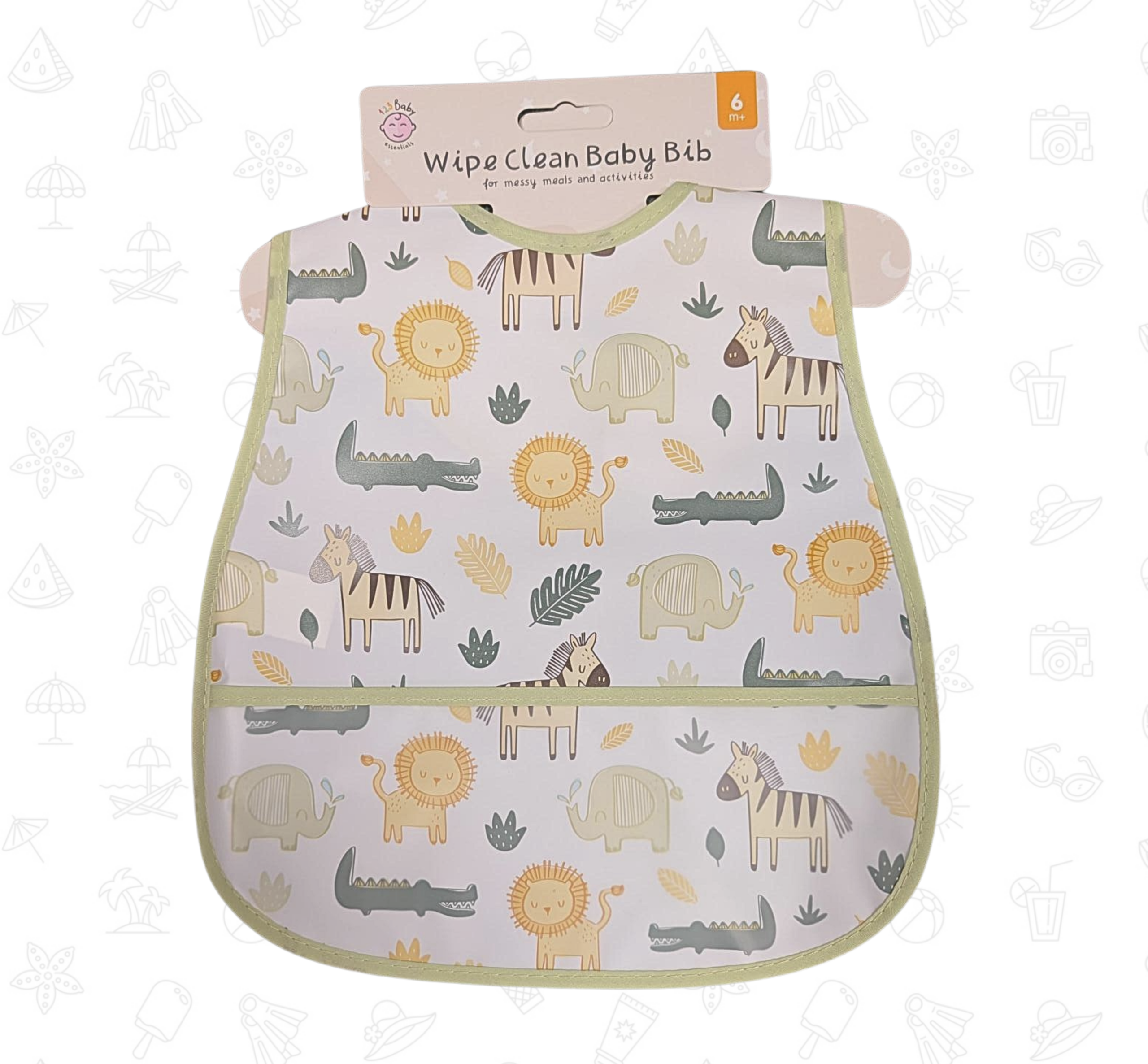 123 Baby Wipe Clean Baby Bib 6 Months+ - Image 3