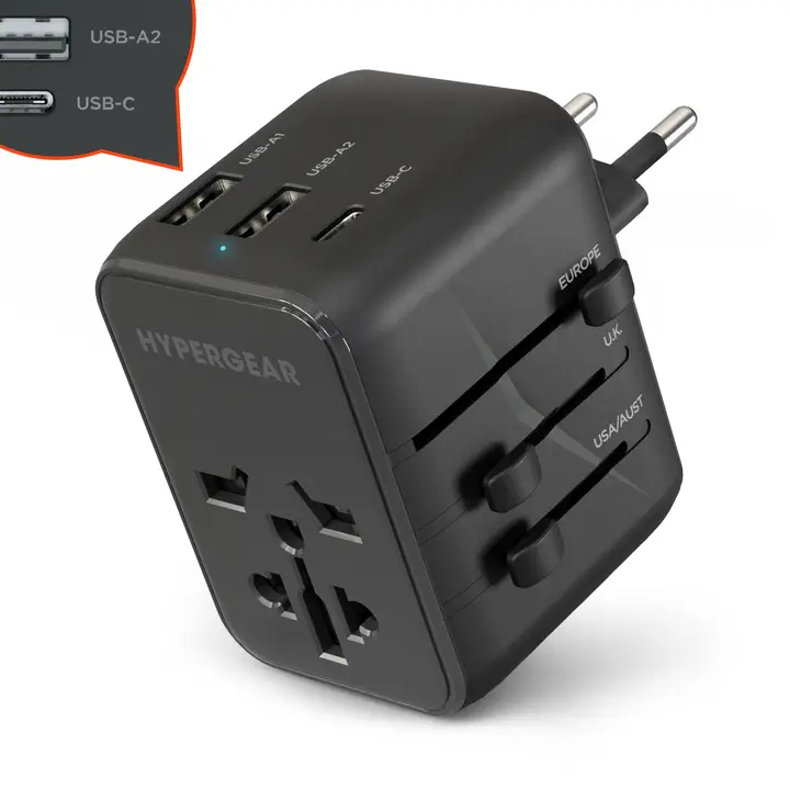 HyperGear WorldCharge Universal Travel Adapter with USB-C