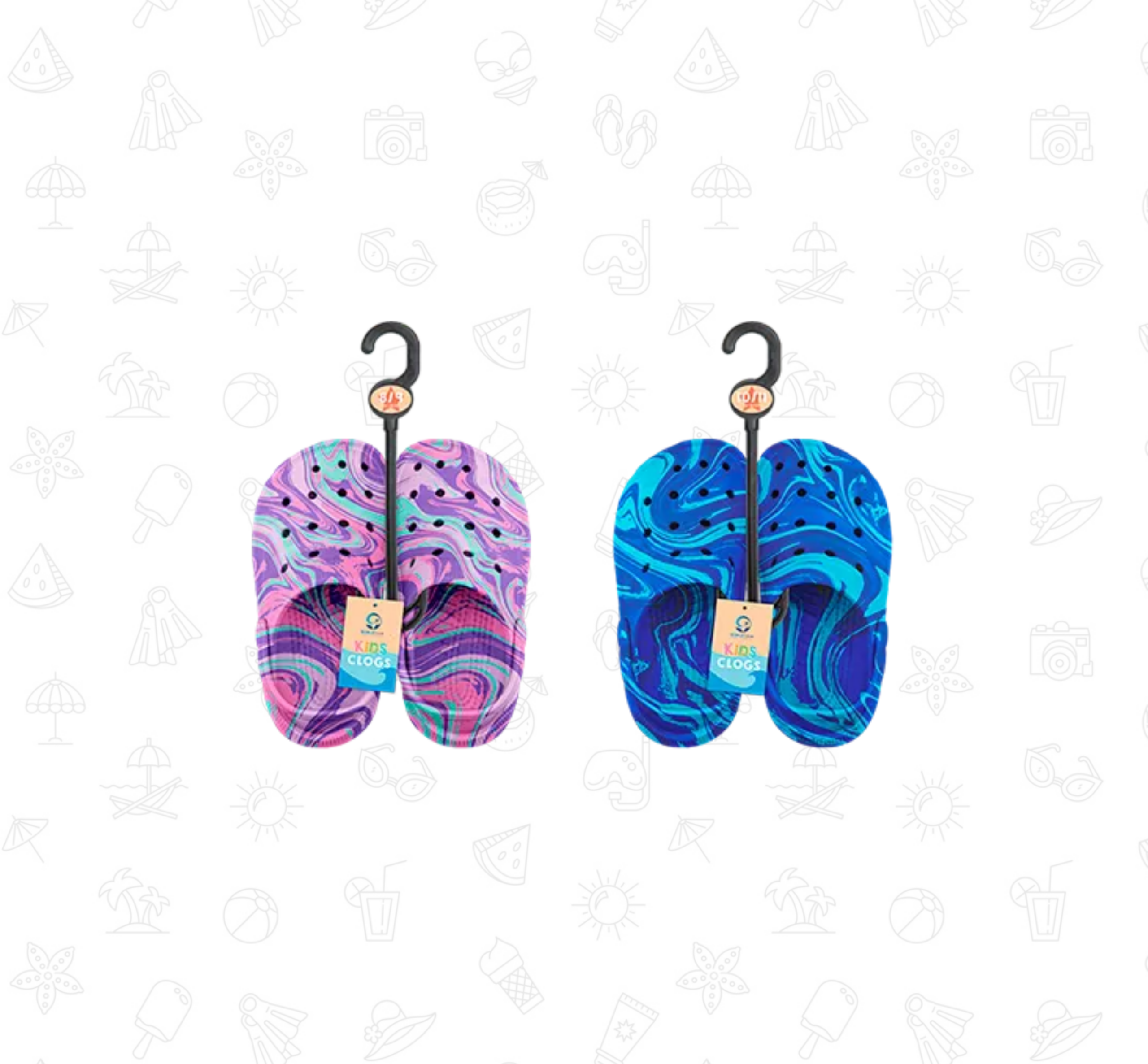 Kids Marble Print Clogs