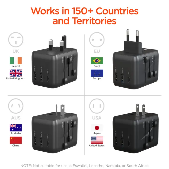 HyperGear WorldCharge Universal Travel Adapter with USB-C - Image 4