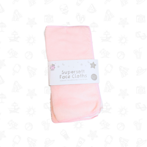 123 Baby Supersoft Face Cloths (3 Pack) - Pink
