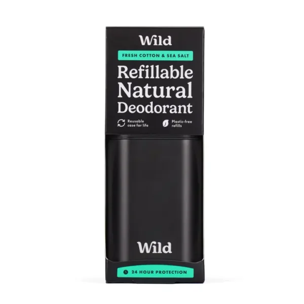Wild Men's Black Case and Fresh Cotton and Sea Salt Deodorant