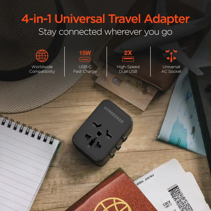 HyperGear WorldCharge Universal Travel Adapter with USB-C - Image 9