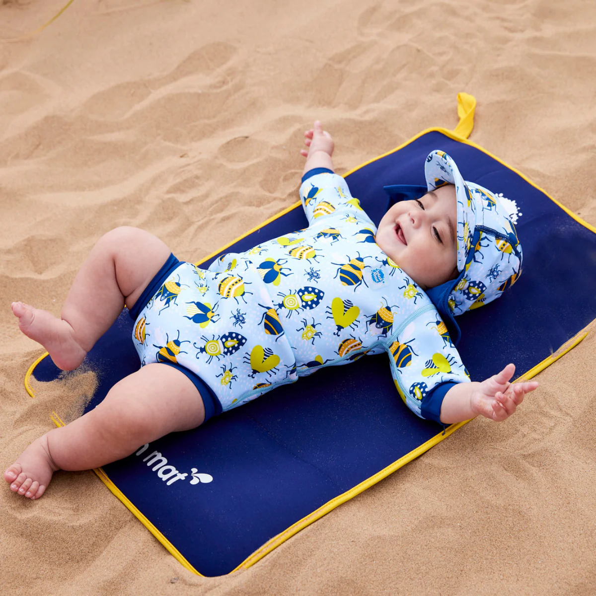 Splash About Baby Neoprene Changing Mat - Navy and Yellow - Image 4