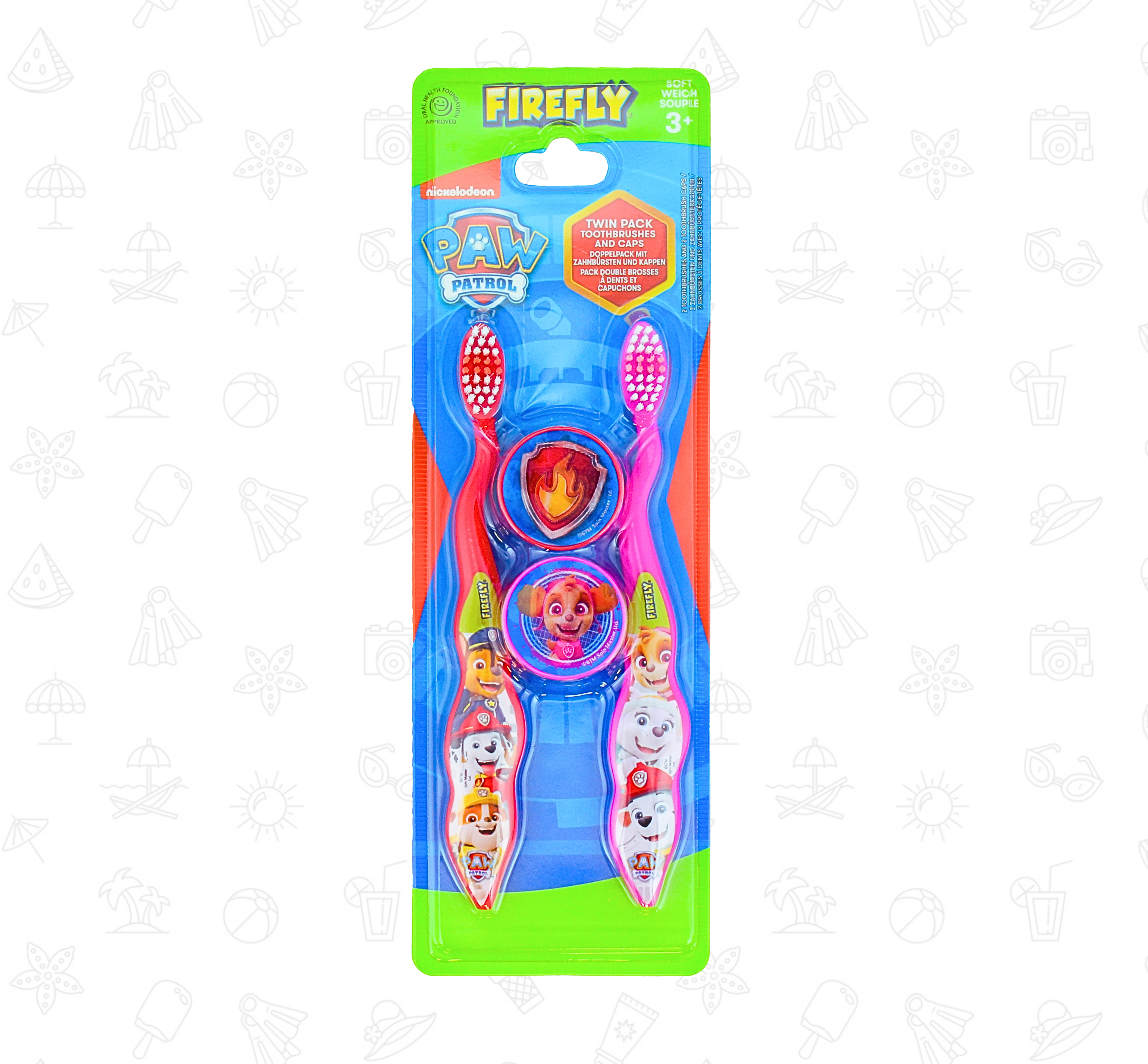 Paw Patrol Toothbrush With Twin Travel Caps