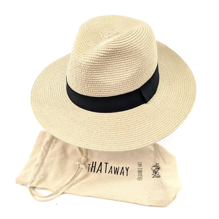 Panama Style Foldable Sun Hat in Bag - Medium