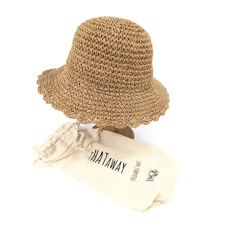Children's Crochet Style Folding Hat - Chocolate Brown