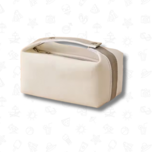 Cream canvas toiletry bag