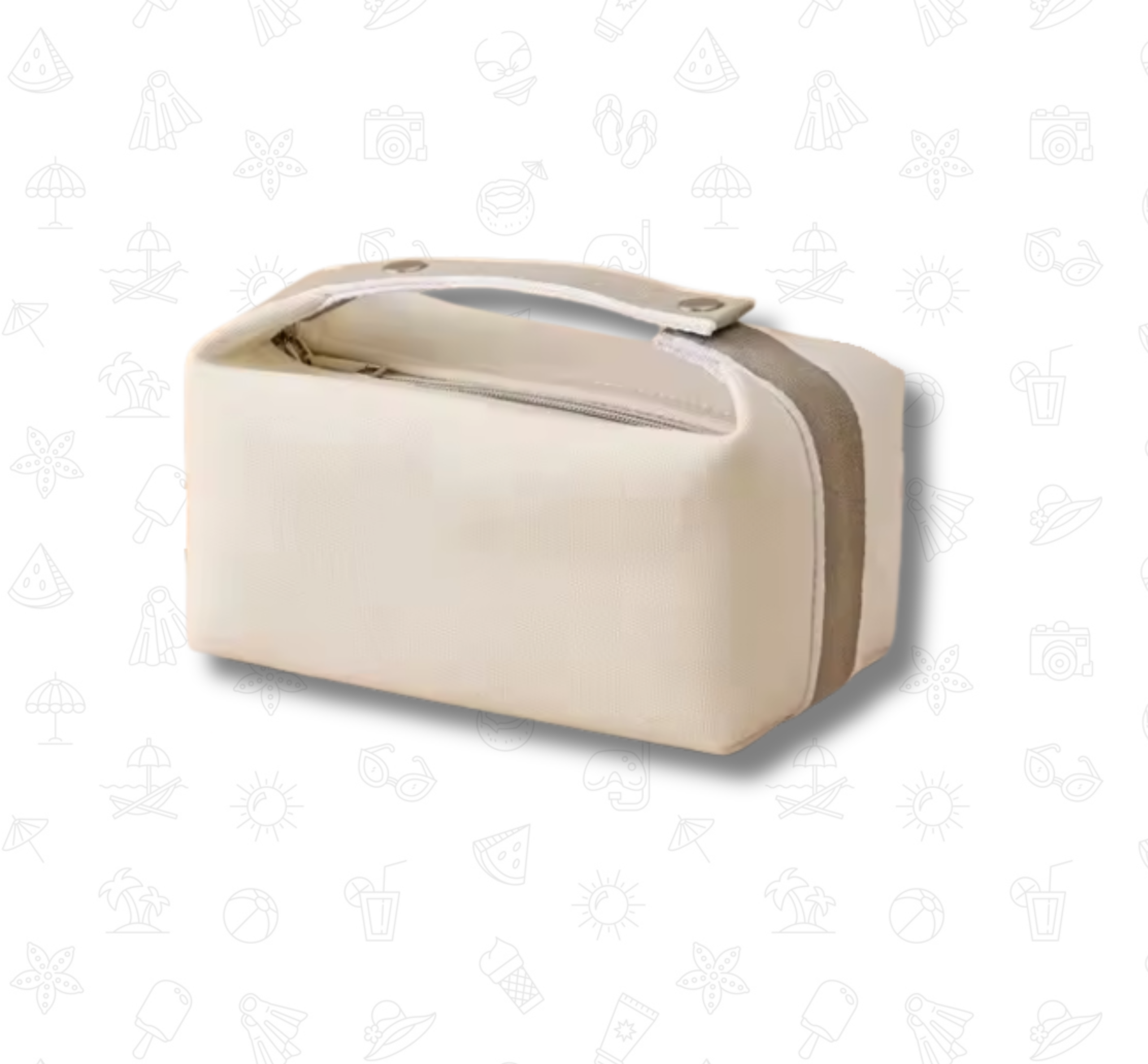 Cream canvas toiletry bag