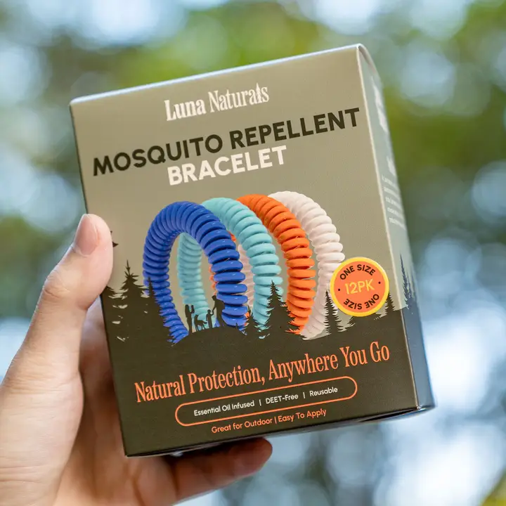 Luna Naturals - Mosquito Repellent Bracelet - 12 Pack - Deet Free