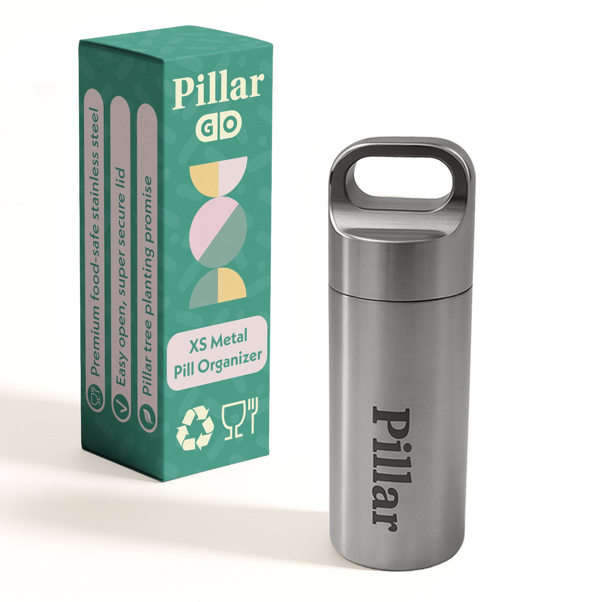 Pillar Go - Small Metal Pill Organiser