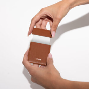 NAOA Apple Leather SlimFrame Mirror - Cognac