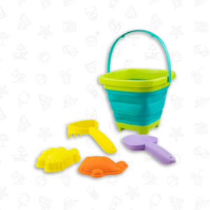 Foldable Bucket Set 5 Piece - Green / Blue