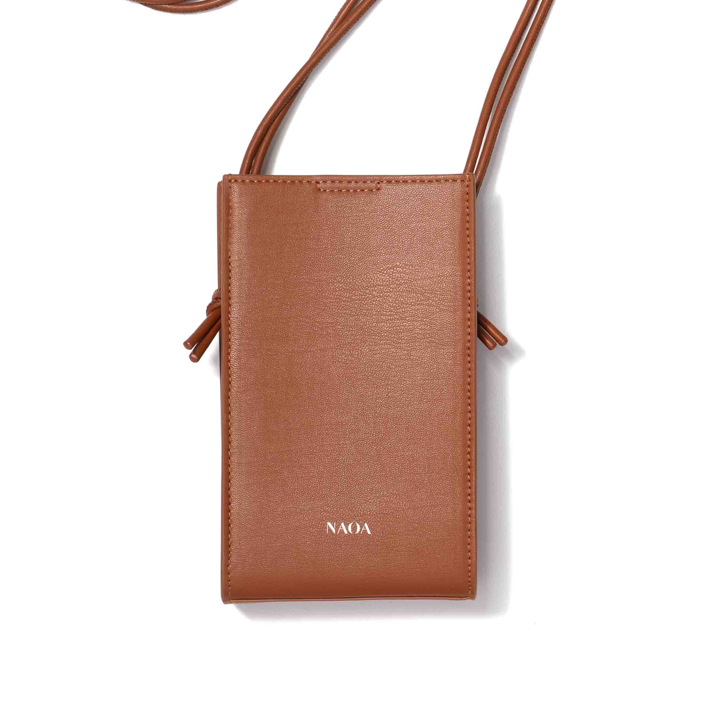 NAOA Apple-Leather Crossbody Bag - Cognac - Image 2