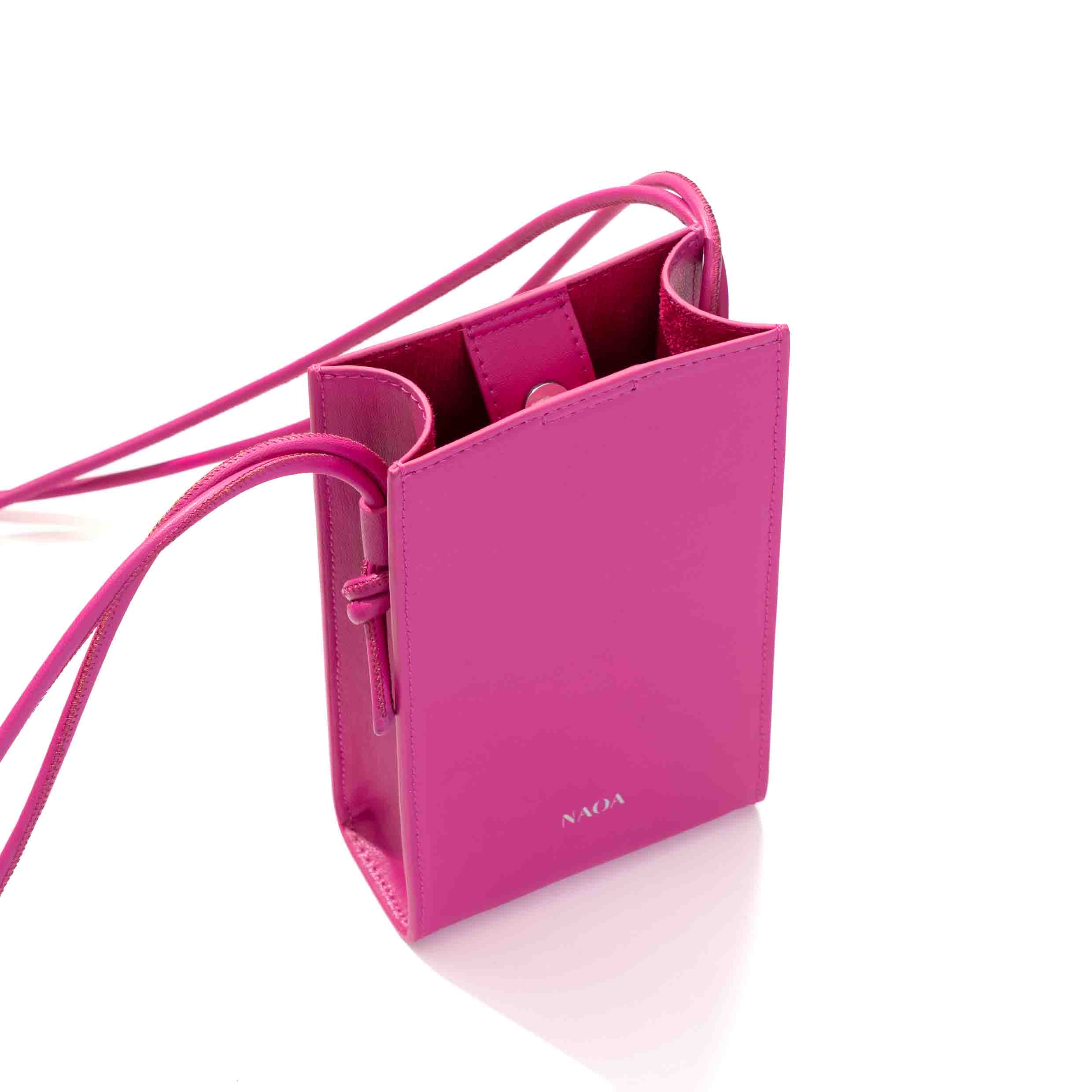 NAOA Apple-Leather Crossbody Bag - Fuchsia - Image 3