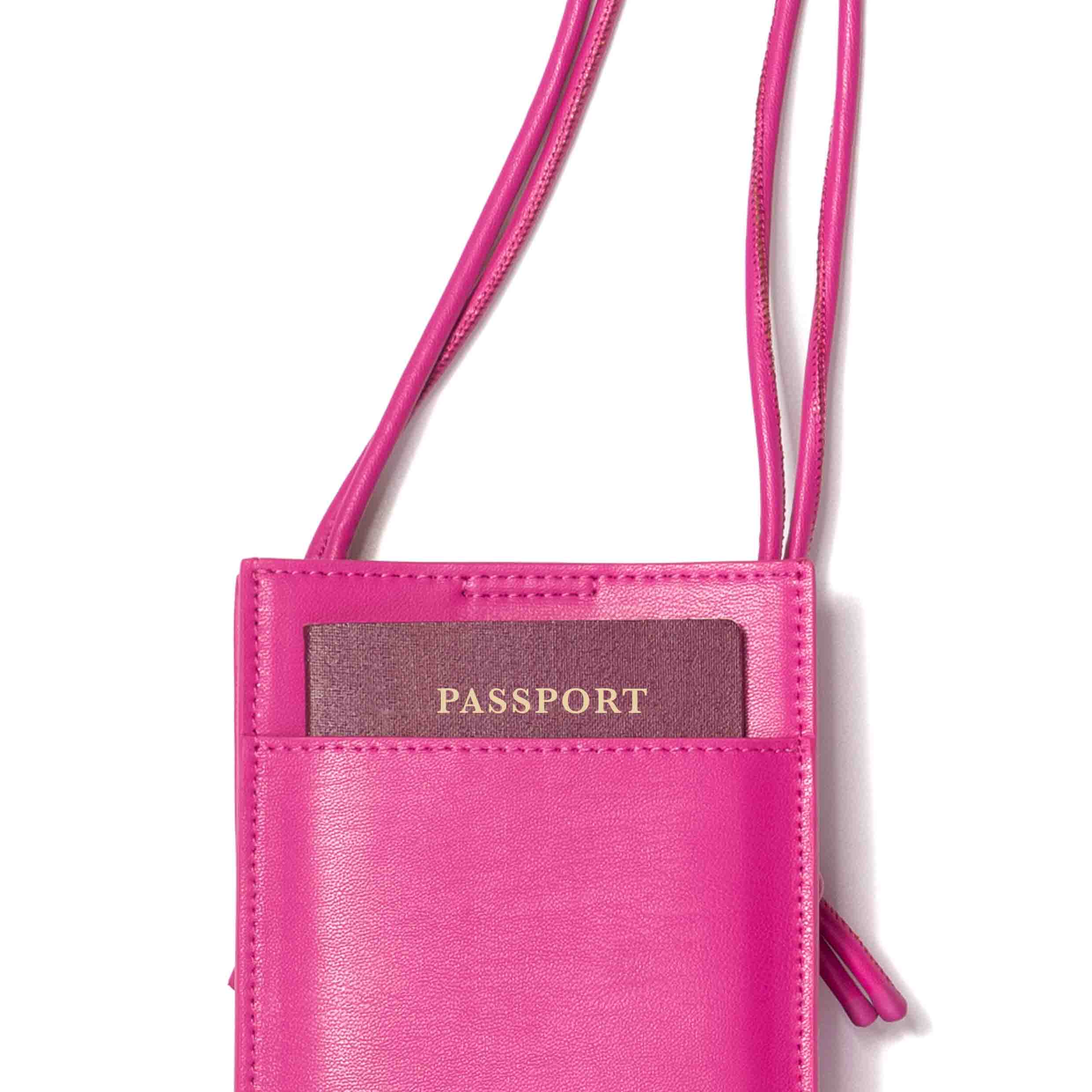 NAOA Apple-Leather Crossbody Bag - Fuchsia - Image 5