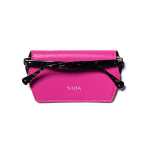 NAOA Apple-Leather Slim Glasses Case - Fuchia