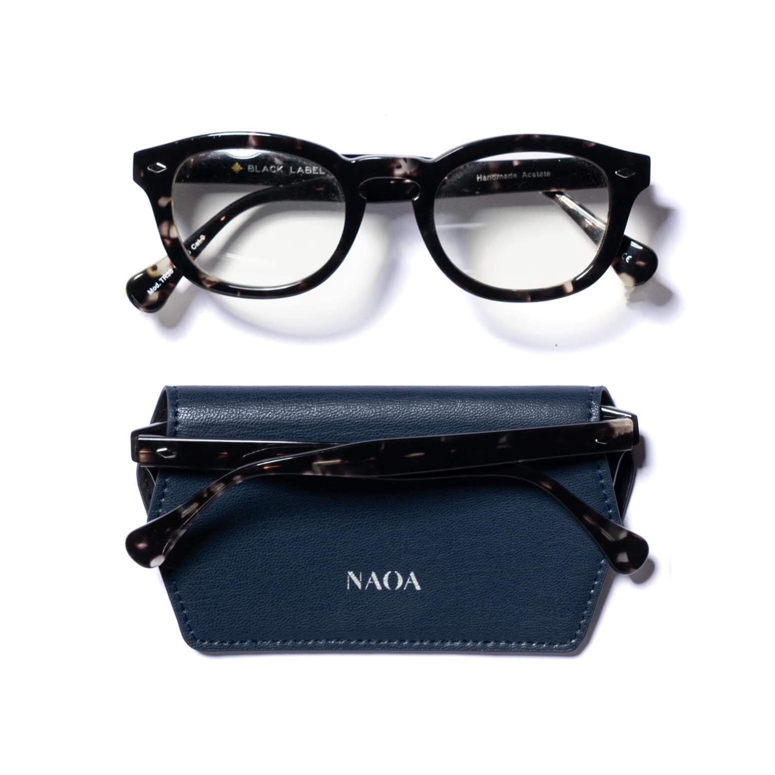 NAOA Apple-Leather Slim Glasses Case - Navy - Image 3
