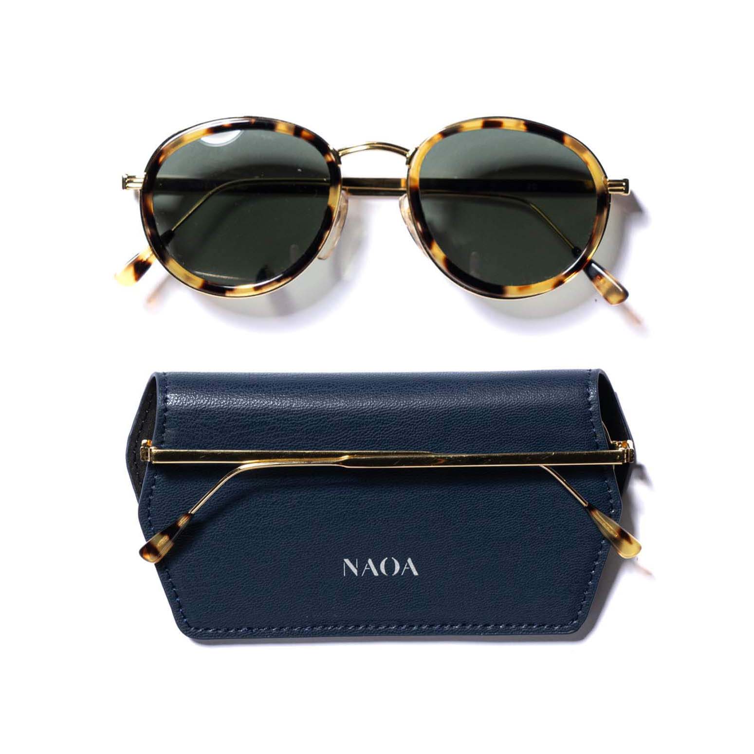 NAOA Apple-Leather Slim Glasses Case - Navy - Image 5