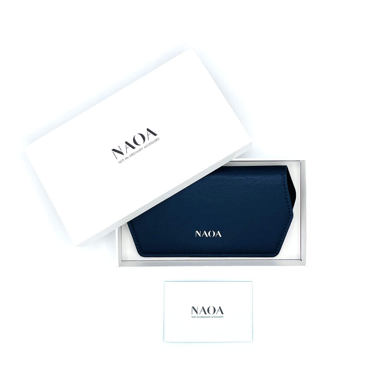 NAOA Apple-Leather Slim Glasses Case - Navy - Image 7