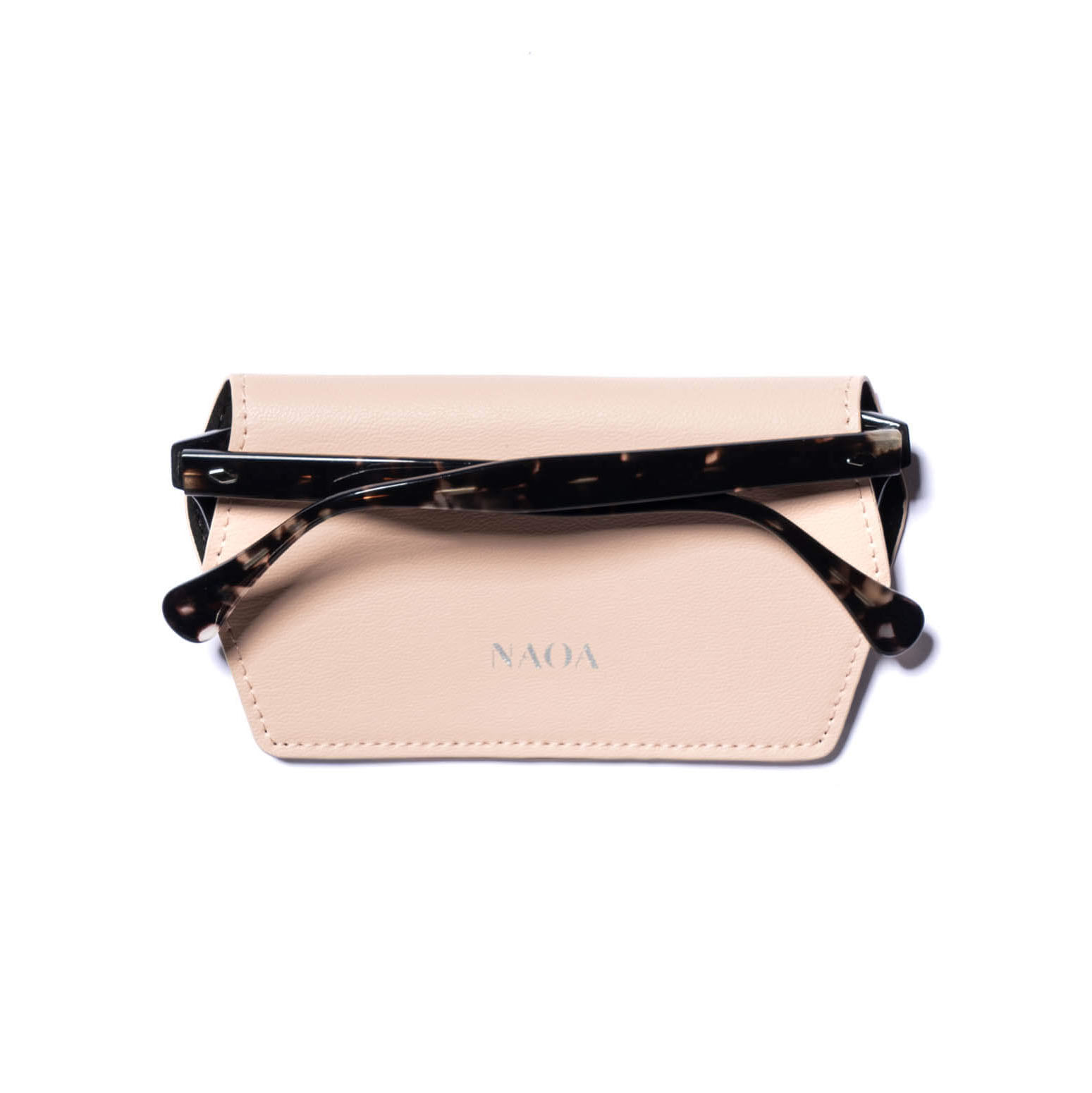 NAOA Apple-Leather Slim Glasses Case - Nude Pink