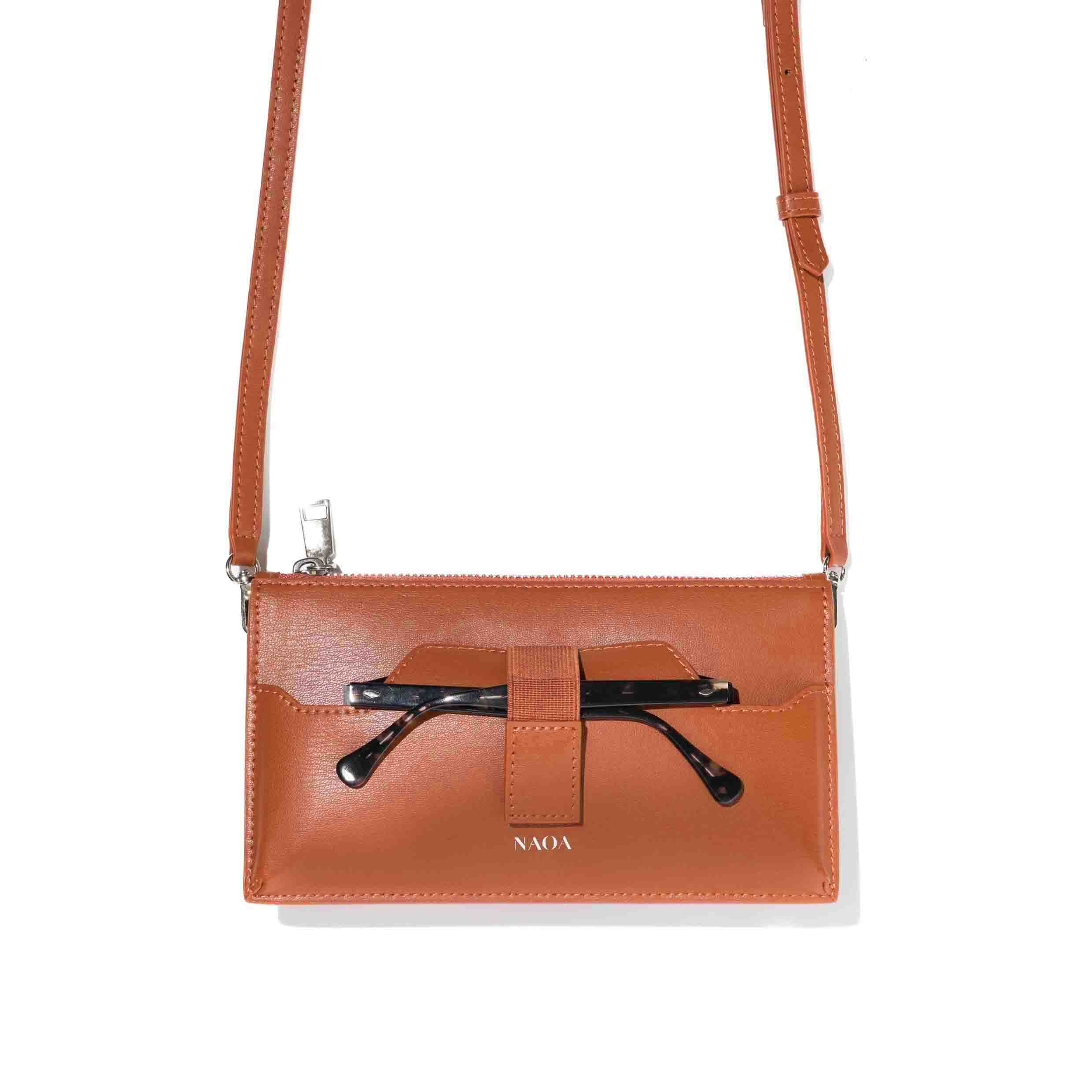 NAOA Lunette+ Apple Leather Crossbody - Cognac
