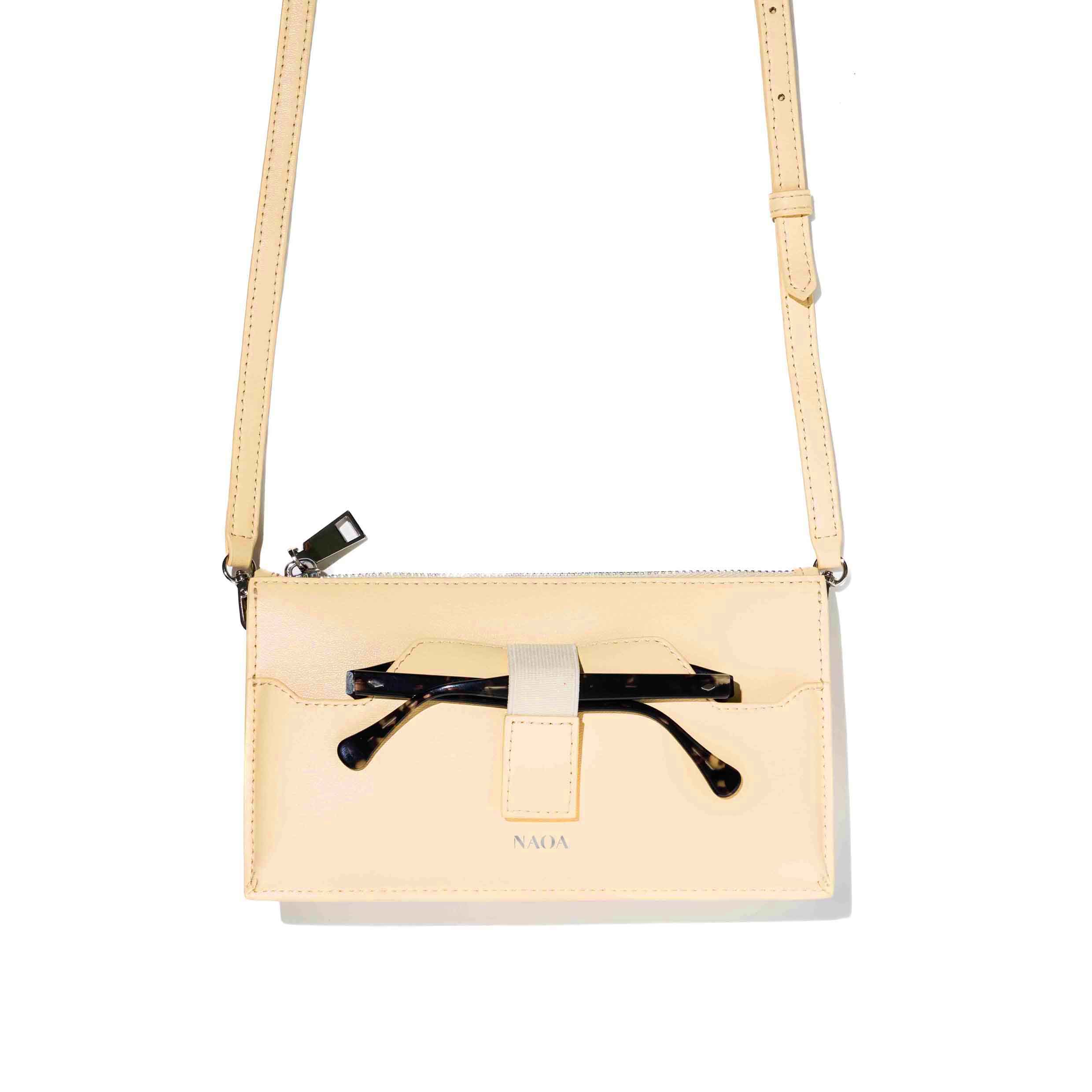 NAOA Lunette+ Apple Leather Crossbody - Cream