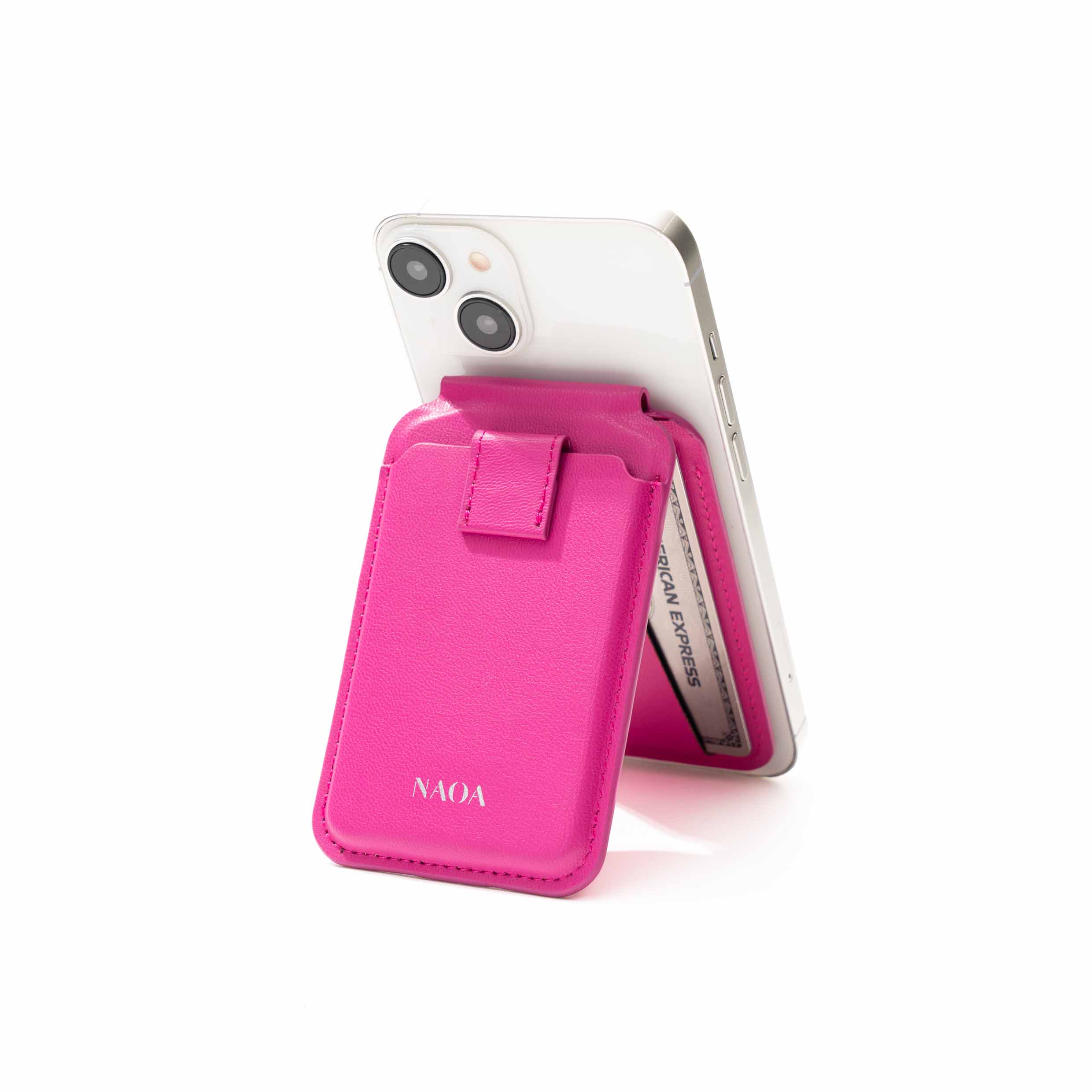 NAOA MagSafe Wallet & Phone Stand - Fuchsia - Image 3