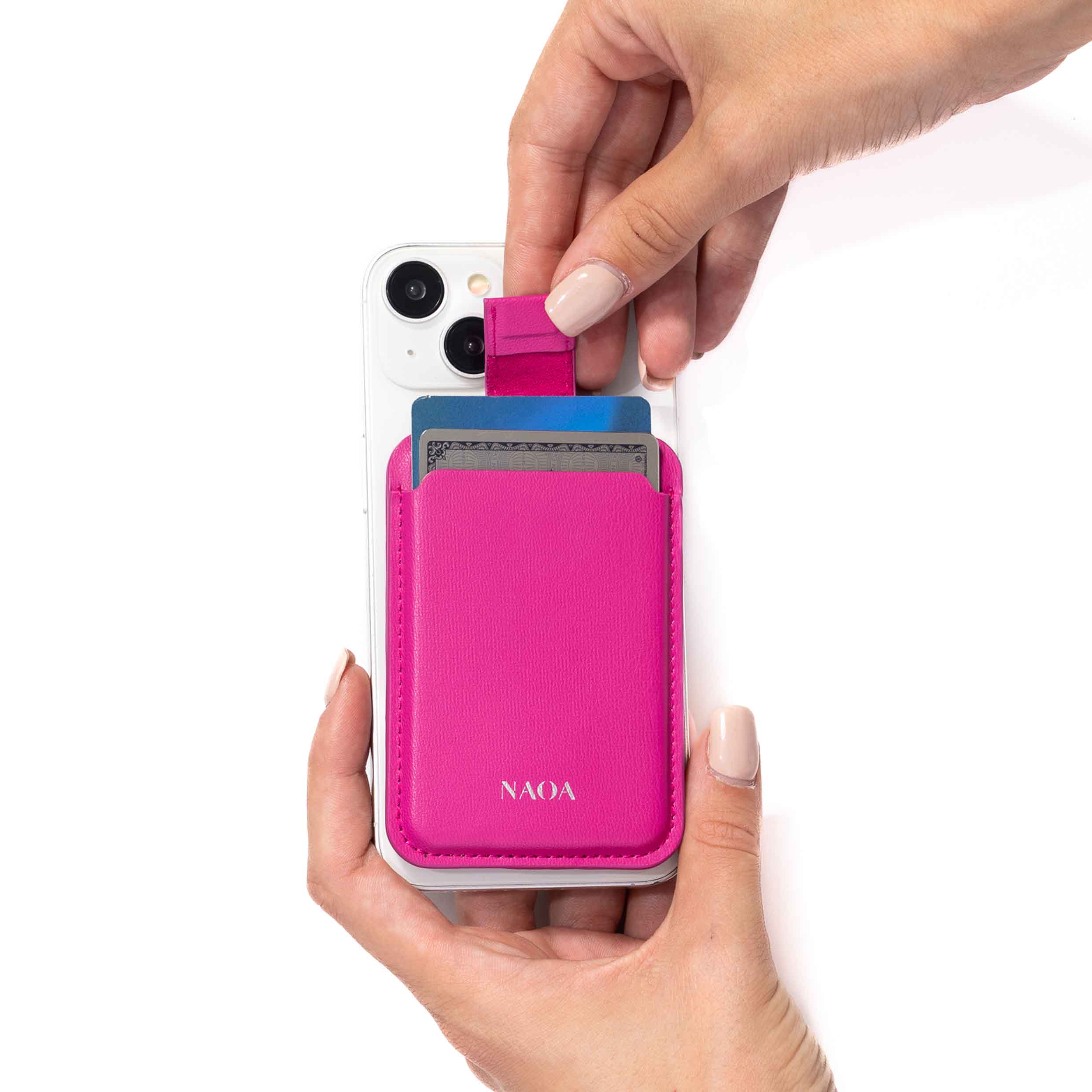 NAOA MagSafe Wallet & Phone Stand - Fuchsia - Image 4