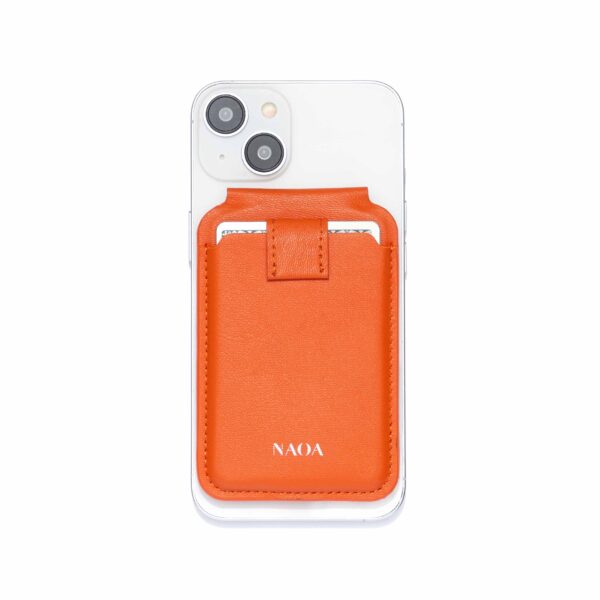 magsafe stand wallet tangerine