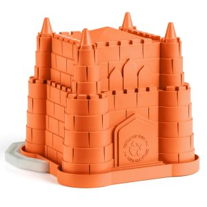 Yel recycled plastic castle beach bucket with cotton handle — BeachSupplies.co.uk