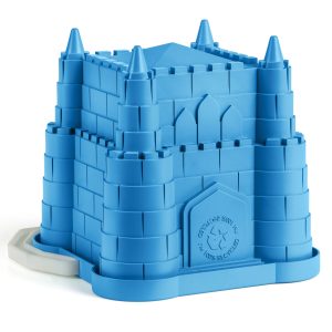 Yel recycled plastic castle beach bucket with cotton handle — BeachSupplies.co.uk