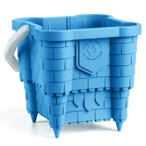 Yel recycled plastic castle beach bucket with cotton handle — BeachSupplies.co.uk
