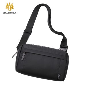 Golden Wolf crossbody Backpack – Black