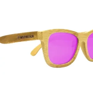 Wildwood Kids Bamboo sunglasses in pink mirror for children aged 6-12 — BeachSupplies.co.uk