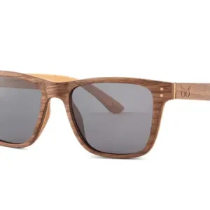 Wildwood Kids Madeira sunglasses in dark grey — sustainably sourced wood frames for children aged 6-12 — BeachSupplies.co.uk