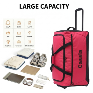 Cassia 200 trolley duffle wheeled bag large capacity packing layout