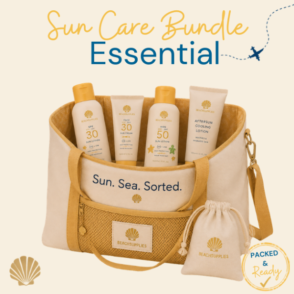 BeachSupplies.co.uk Family Sun Care Essential Bundle — Adult SPF 30, Face SPF 50, Kids SPF 50+ and After Sun Lotion