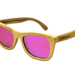 Wildwood Kids Bamboo sunglasses in pink mirror for children aged 6-12 — BeachSupplies.co.uk